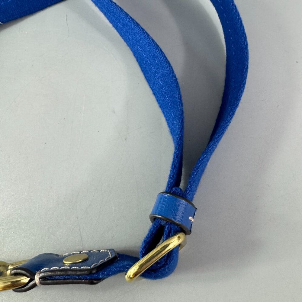 Coach Blue Cotton with Blue Patent Leather Accents Adjustable Strap w/ Fob - Picture 12 of 12